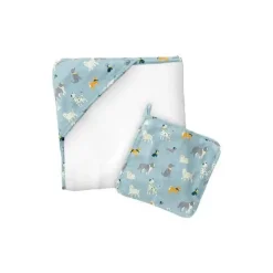 Stephen Joseph Baby Bath Towels*- Muslin Hooded Towel With Washcloth, Dog