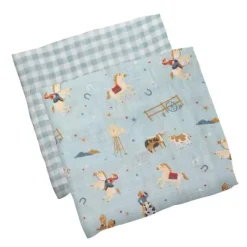 Stephen Joseph Blankets & Quilts*- 2Pk Western Muslin Blanket Set