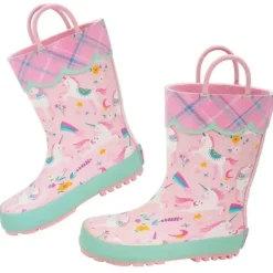 Stephen Joseph Rain Accessories*- Waterproof Rainboots for Kids, Pink Unicorn