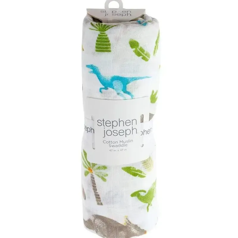Stephen Joseph Blankets & Quilts*Dino Muslin Baby Blankets