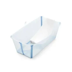 Stokke Bath Tubs & Seats*® - Flexi Bath® | Foldable Baby Bath Tub Bundle, Ocean Blue