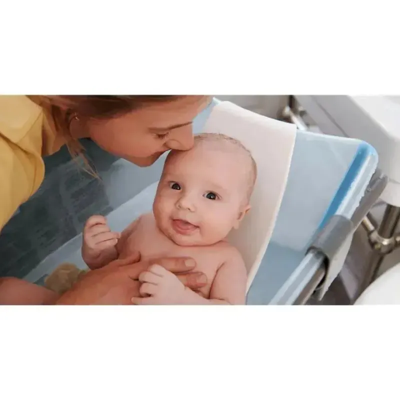 Stokke Bath Tubs & Seats*® - Flexi Bath® | Foldable Baby Bath Tub Bundle, Ocean Blue