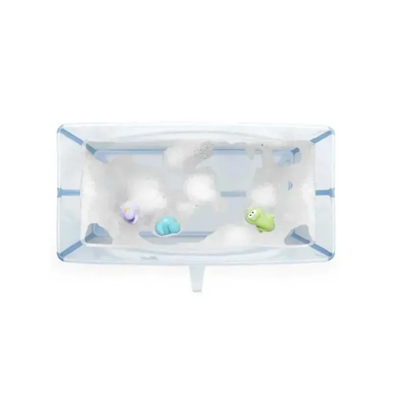Stokke Bath Tubs & Seats*® - Flexi Bath® | Foldable Baby Bath Tub Bundle, Ocean Blue