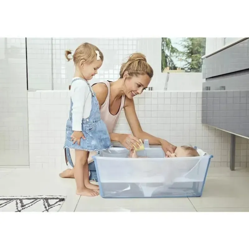 Stokke Bath Tubs & Seats*- Flexi Bath Tub X-Large Bundle, Ocean Blue