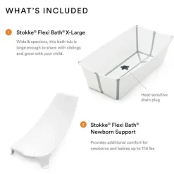 Stokke Bath Tubs & Seats*- Flexi Bath Tub X-Large Bundle, White