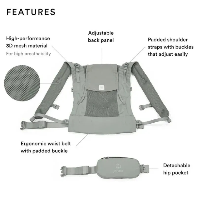 Stokke Front, Hip And Backpack Carriers*- Limas™ Mesh, Glacier Green