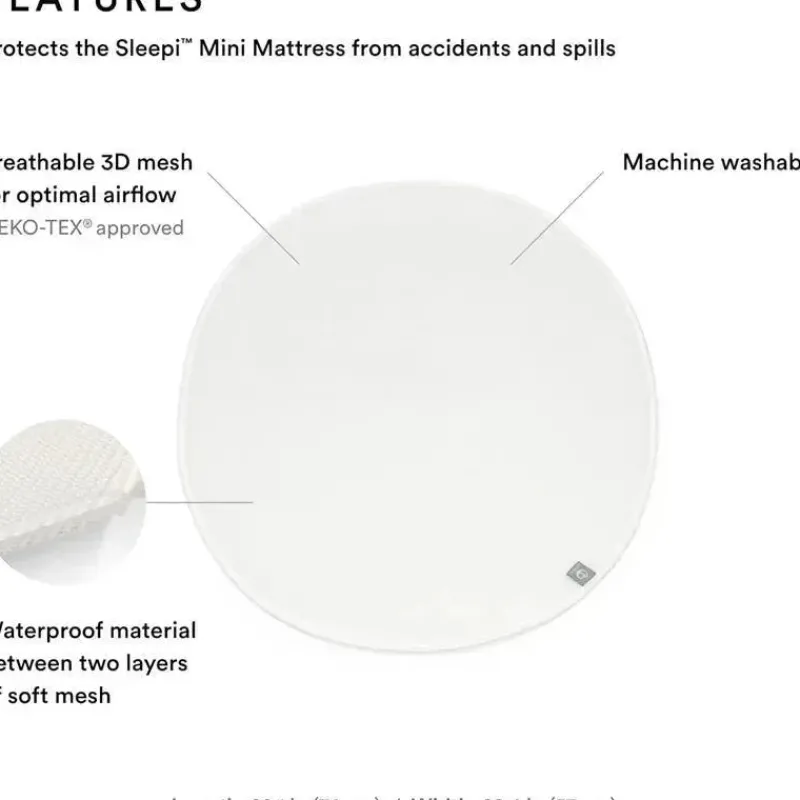 Stokke Crib & Bed Sheets*- New Sleepi Mini Protection Sheet, White