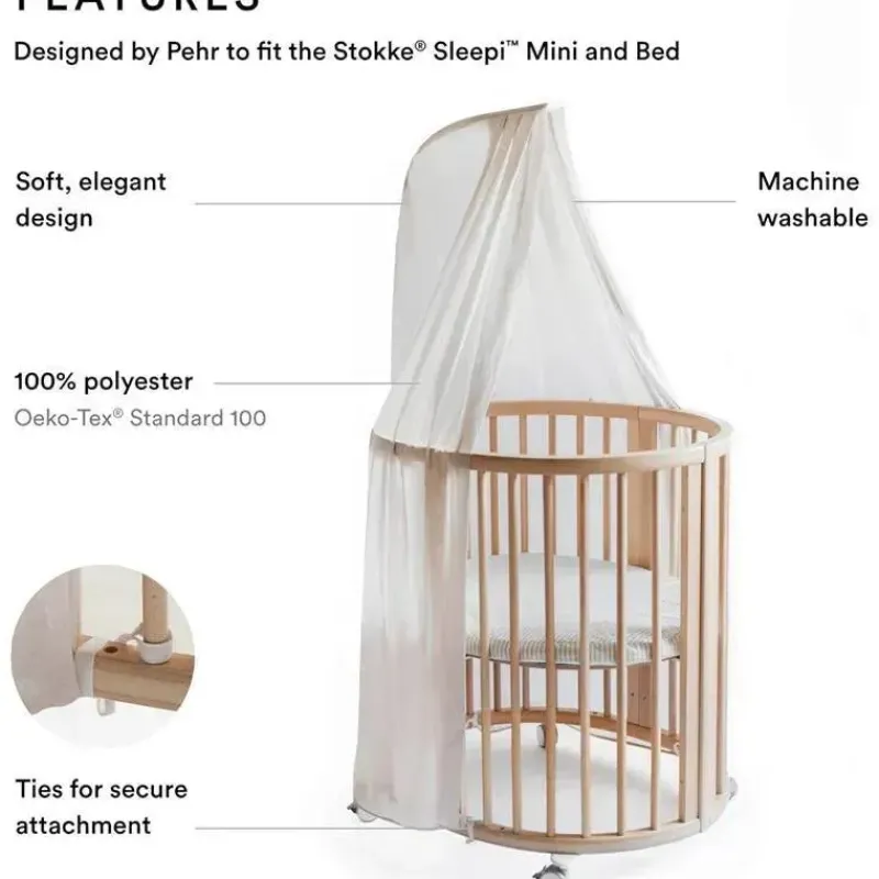 Stokke Crib & Bed Sheets*- Sleepi Canopy by Pehr, Grey