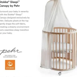 Stokke Crib & Bed Sheets*- Sleepi Canopy by Pehr, Grey