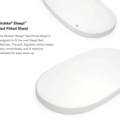 Stokke Crib & Bed Sheets*- Sleepi Fitted Sheet, White