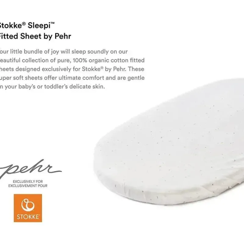 Stokke Crib & Bed Sheets*- Sleepi Fitted Sheet by Pehr, Celestial