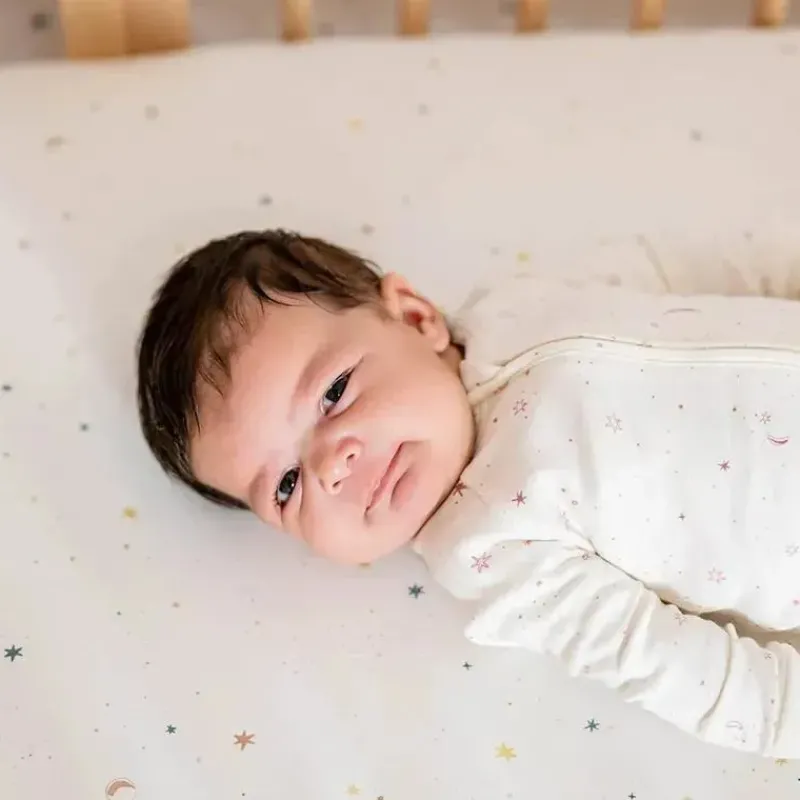 Stokke Crib & Bed Sheets*- Sleepi Fitted Sheet by Pehr, Celestial