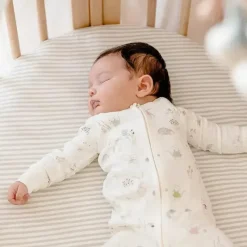 Stokke Crib & Bed Sheets*- Sleepi Fitted Sheet by Pehr, Stripes Away Pebbles