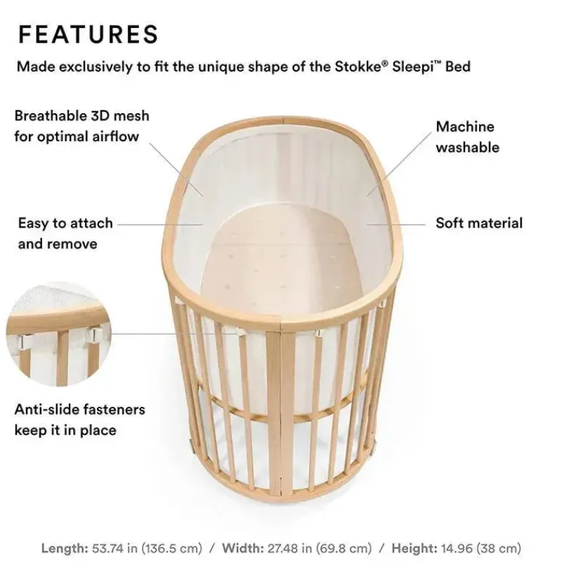 Stokke Bumpers, Liners & Skirts*- Sleepi Mesh Liner, White