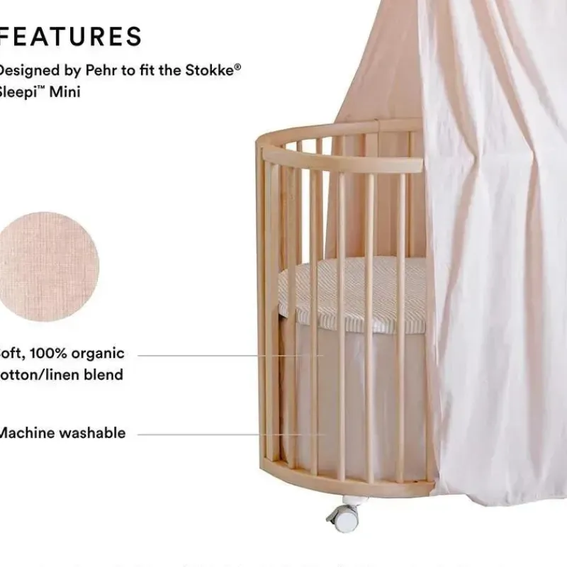 Stokke Bumpers, Liners & Skirts*- Sleepi Mini Bed Skirt by Pehr, Blush