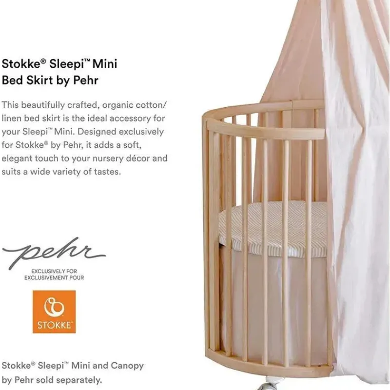 Stokke Bumpers, Liners & Skirts*- Sleepi Mini Bed Skirt by Pehr, Blush