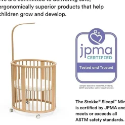 Stokke Bumpers, Liners & Skirts*- Sleepi Mini Bed Skirt by Pehr, Blush