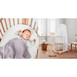 Stokke Crib & Bed Sheets*- Sleepi Mini Fitted Sheet, Peachy Pink