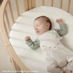 Stokke Crib & Bed Sheets*- Sleepi Mini Fitted Sheet, Dots Sage