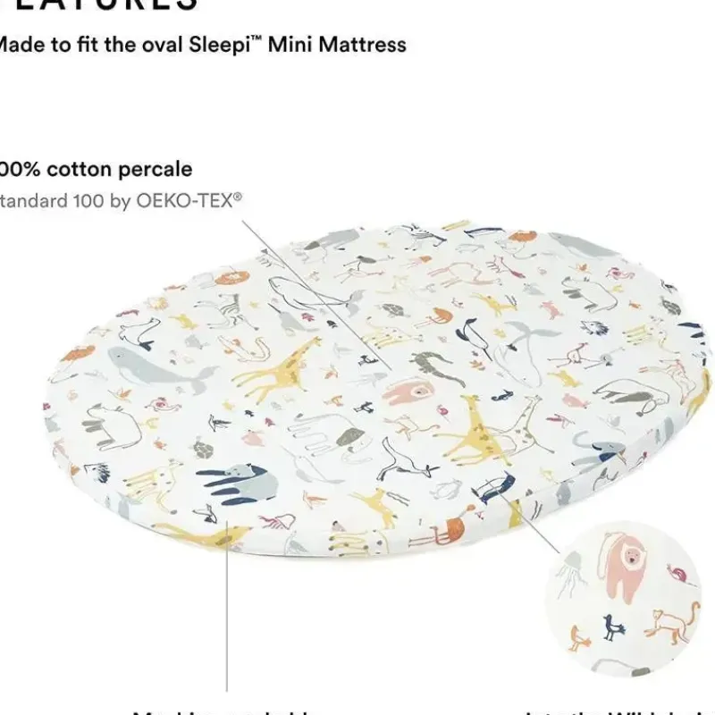 Stokke Crib & Bed Sheets*- Sleepi Mini Fitted Sheet by Pehr, Into The Wild
