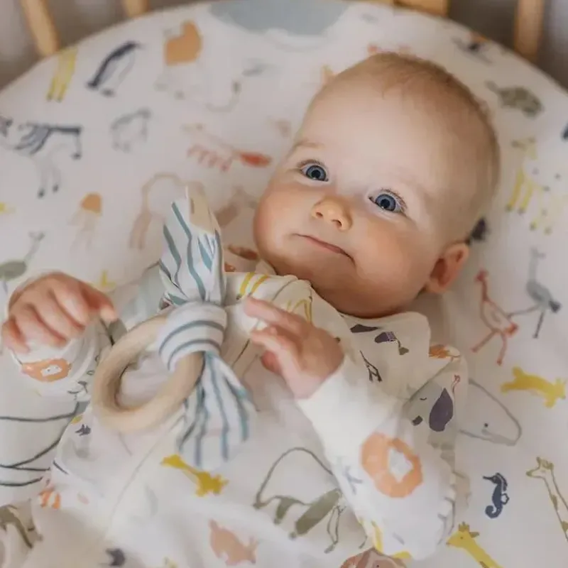 Stokke Crib & Bed Sheets*- Sleepi Mini Fitted Sheet by Pehr, Into The Wild