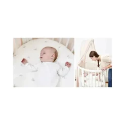 Stokke Crib & Bed Sheets*- Sleepi Mini Fitted Sheet 80 Cm, Grey Dotty