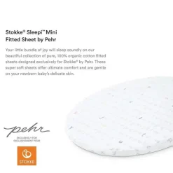 Stokke Crib & Bed Sheets*- Sleepi Mini Fitted Sheet by Pehr, Rainbow Alphabet Lines