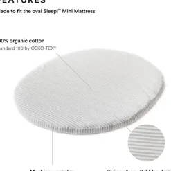 Stokke Crib & Bed Sheets*- Sleepi Mini Fitted Sheet by Pehr, Stripes Away Pebbles