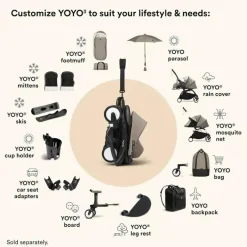 Stokke Bassinets & Carrycots*- Yoyo 0+ Newborn Pack, Taupe