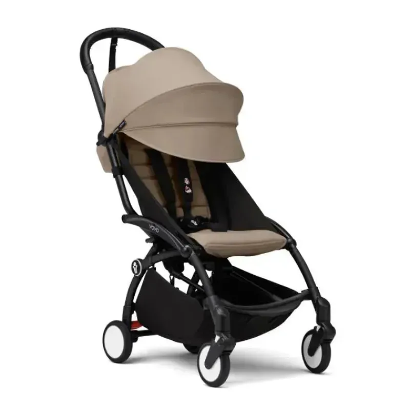 Stokke Lightweight Strollers*- Yoyo³ Stroller Black Bundle 6+ | Taupe