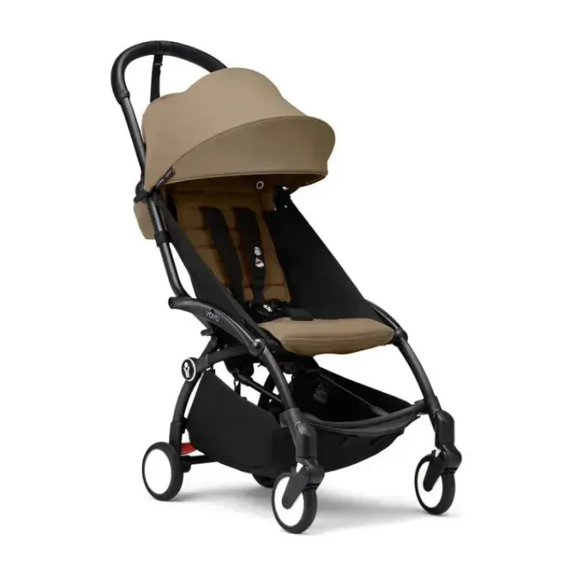 Stokke Lightweight Strollers*- Yoyo³ Stroller Black Bundle 6M+, Toffee