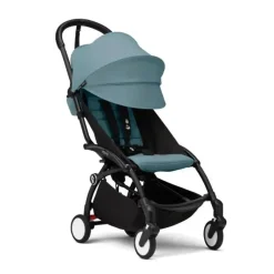 Stokke Lightweight Strollers*- Yoyo³ Stroller Black Frame Bundle 6+, Aqua