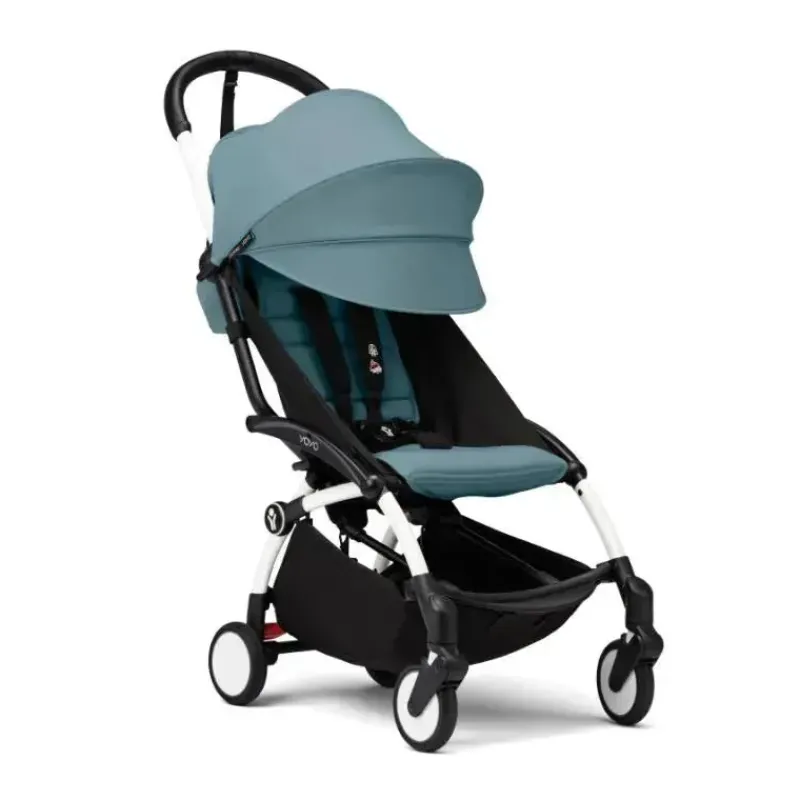 Stokke Lightweight Strollers*- Yoyo³ Stroller White Frame Bundle 6+, Aqua