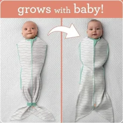 Summer Infant Swaddles & Wearable Blankets*- SwaddleMe Room to Grow Pod, 0-6 Months, 1-Pack, Teal Waves