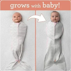 Summer Infant Swaddles & Wearable Blankets*- SwaddleMe Room to Grow Pod, 0-6 Months, 1-Pack, Pink Waves