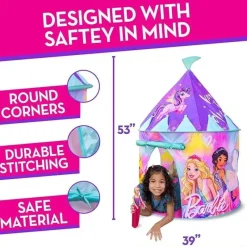 Sunny Days Entertainment,LLC Barbie*Sunny Days - Barbie Pop Up Castle Dreamtopia Pink Princess Play Tent