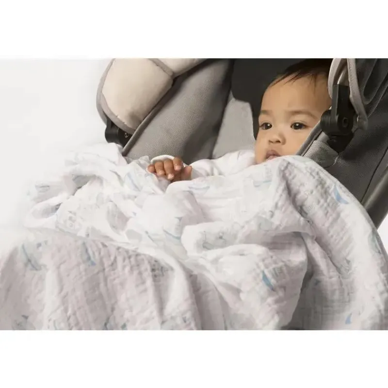 Swaddle Designs Swaddles & Wearable Blankets*- Blue French Dots Muslin Swaddle Blanket