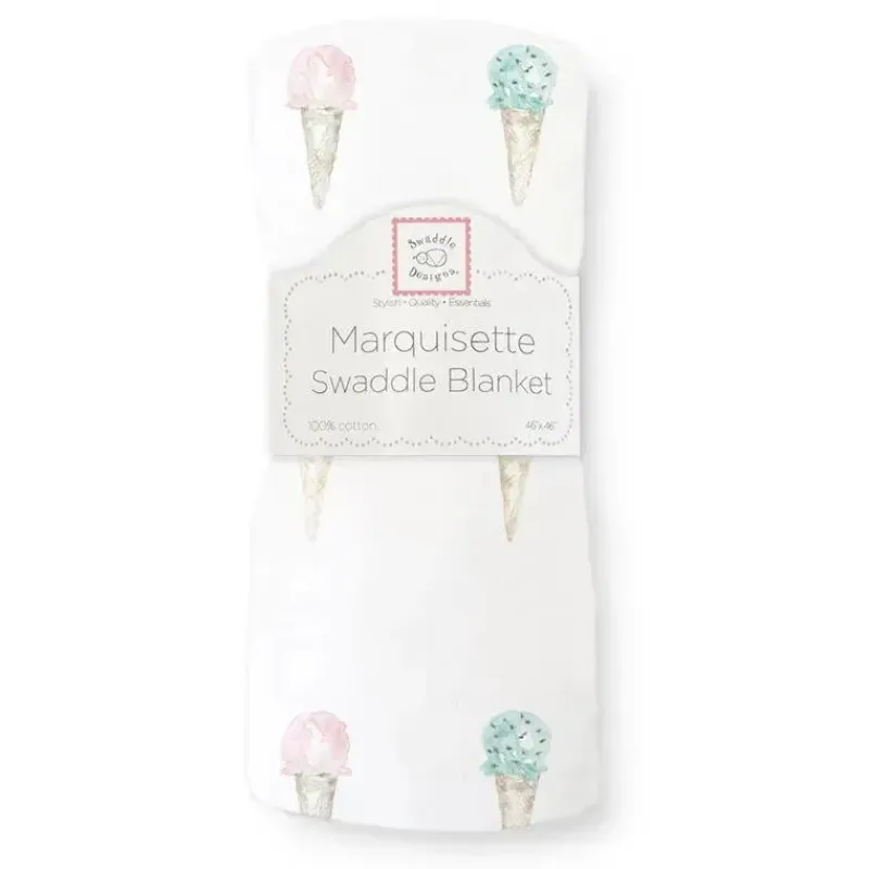 Swaddle Designs Swaddles & Wearable Blankets*- Marquisette Swaddle Blanket, Watercolor Ice Cream Cones