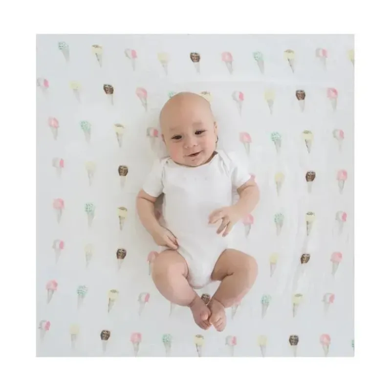 Swaddle Designs Swaddles & Wearable Blankets*- Marquisette Swaddle Blanket, Watercolor Ice Cream Cones