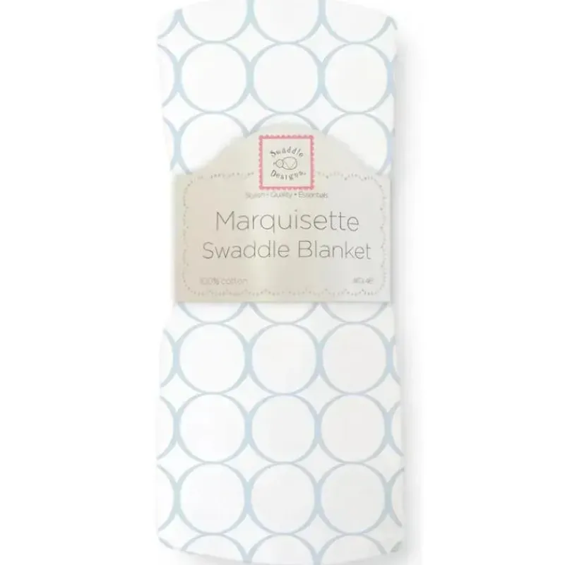Swaddle Designs Swaddles & Wearable Blankets*- Pastel Blue Mod Circles Marquisette Swaddle Blanket