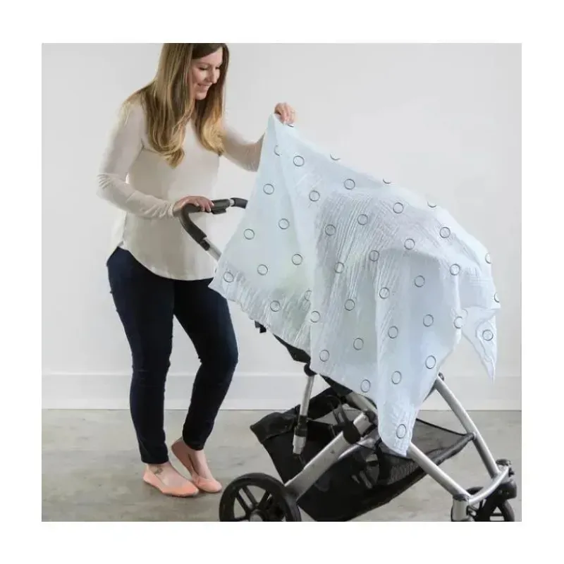 Swaddle Designs Swaddles & Wearable Blankets*- Pastel Blue Mod Circles Marquisette Swaddle Blanket