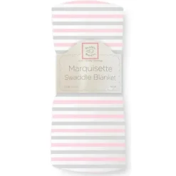 Swaddle Designs Swaddles & Wearable Blankets*- Pastel Pink Stripes Marquisette Swaddle Blanket