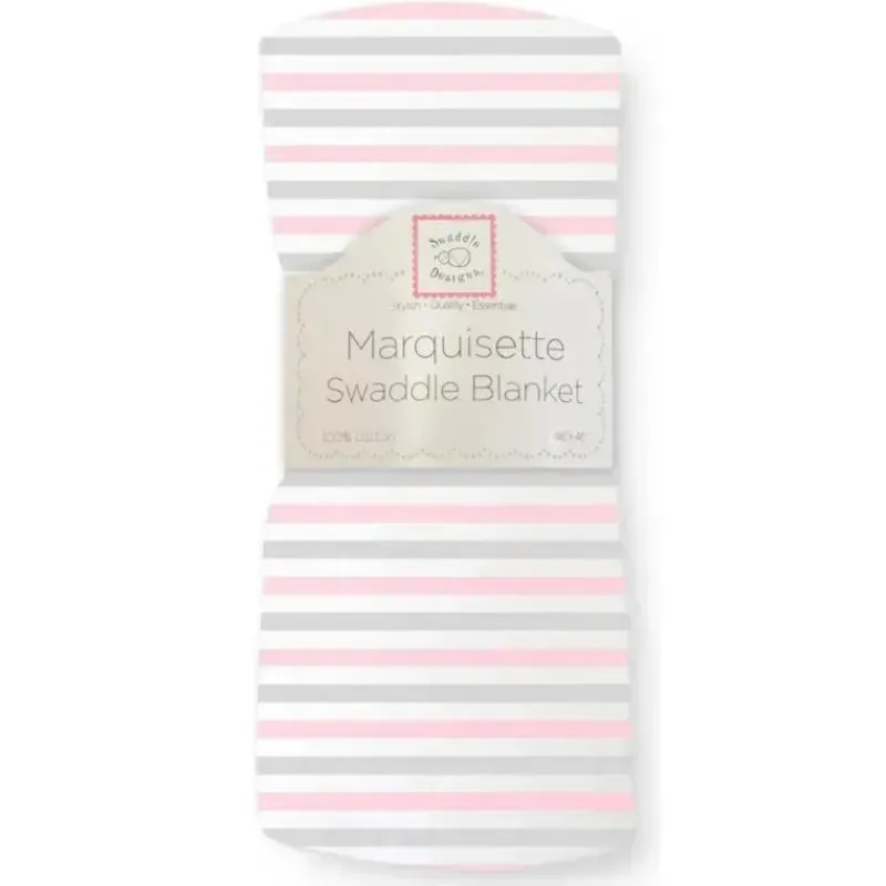 Swaddle Designs Swaddles & Wearable Blankets*- Pastel Pink Stripes Marquisette Swaddle Blanket