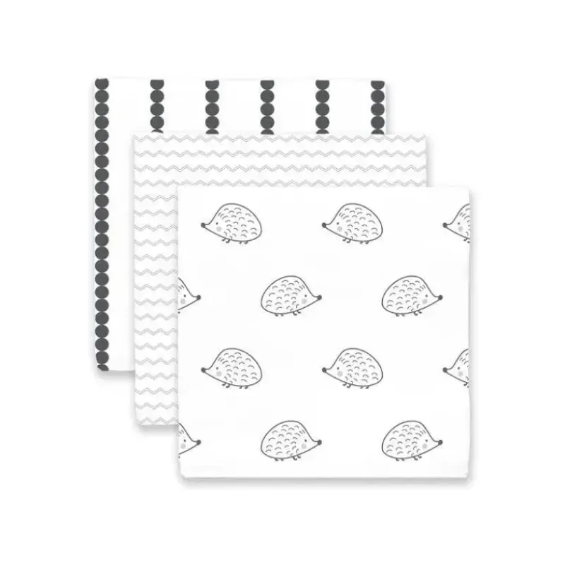 Swaddle Designs Swaddles & Wearable Blankets*- 3Pk Muslin Swaddle Blankets, Hedgehog & Bumpkin