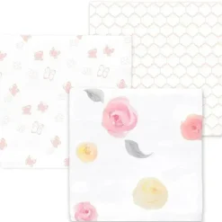 Swaddle Designs Swaddles & Wearable Blankets*- 3Pk Muslin Swaddle Blankets, Watercolor Roses