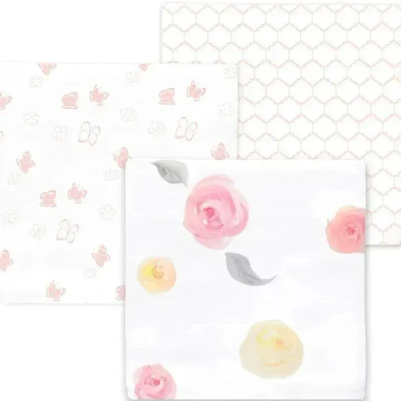 Swaddle Designs Swaddles & Wearable Blankets*- 3Pk Muslin Swaddle Blankets, Watercolor Roses