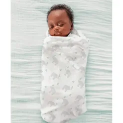 Swaddle Designs Swaddles & Wearable Blankets*- Ultimate Swaddle Blanket, Elephant & Chickies, Seacrystal