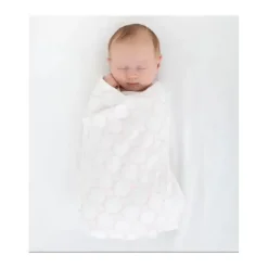 Swaddle Designs Swaddles & Wearable Blankets*- Ultimate Swaddle Blanket, Pastel Pink & Sterling Dots