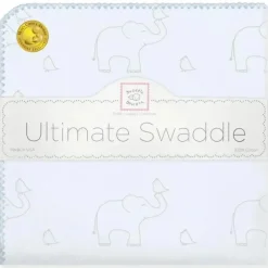 Swaddle Designs Swaddles & Wearable Blankets*- Ultimate Swaddle Blanket, Sterling Deco Elephants, Blue