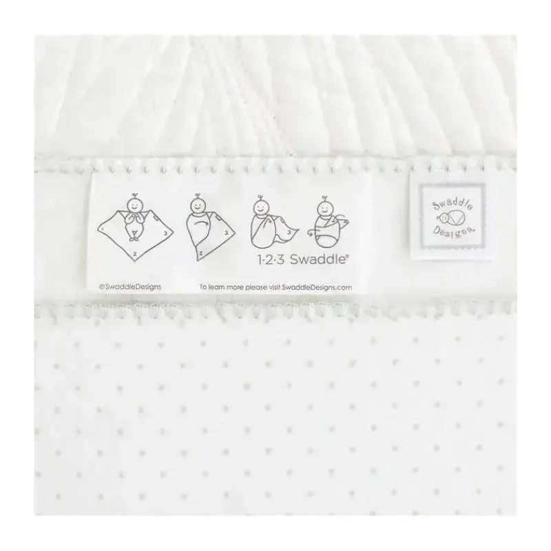 Swaddle Designs Swaddles & Wearable Blankets*- Ultimate Swaddle Blanket, White With Pastel Blue Trim